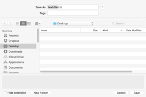 TextEdit Save txt File