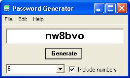 Password Generator Screen Shot